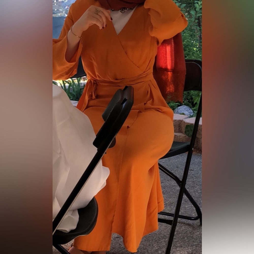 Beautiful orange wrap dress